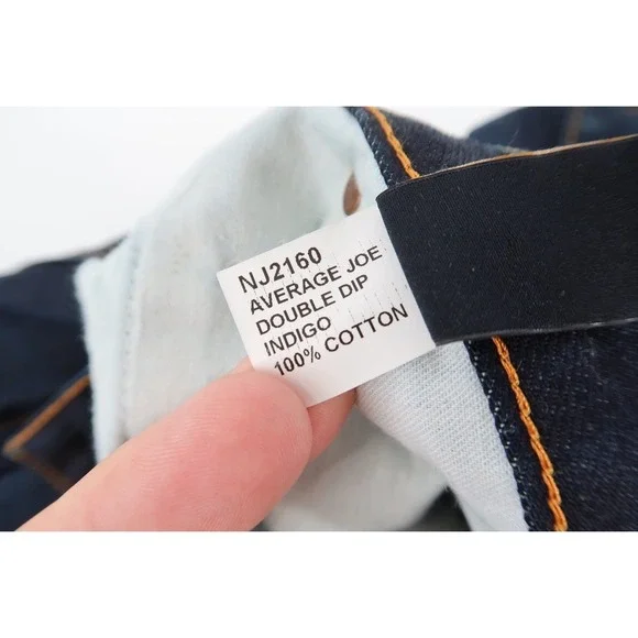 Nudie Jeans Average Joe Mens 38x32 Double Dip Indigo Straight Leg Denim NJ2160 - Picture 7 of 15